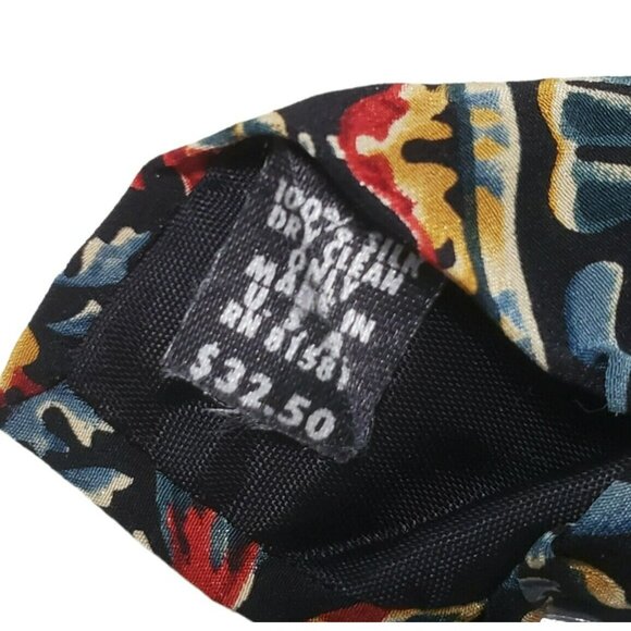 Metropolitan Museum Of Art Silk Necktie Horizonal Pattern Blue Red Gold Tribal - Picture 5 of 8